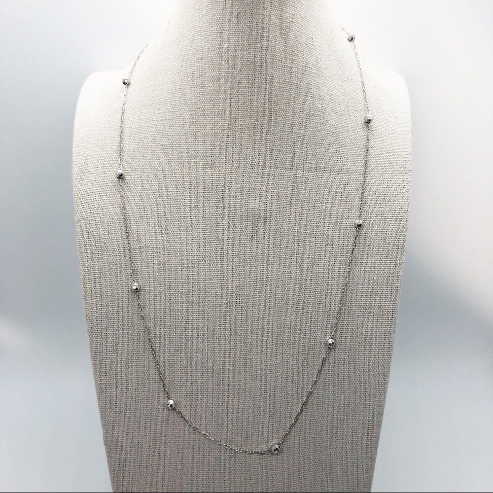 14k white gold disco ball earring and necklace set - Picture 2 of 7